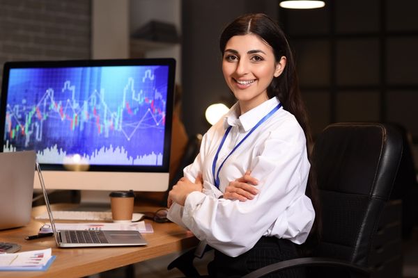 fire science degree student near computer