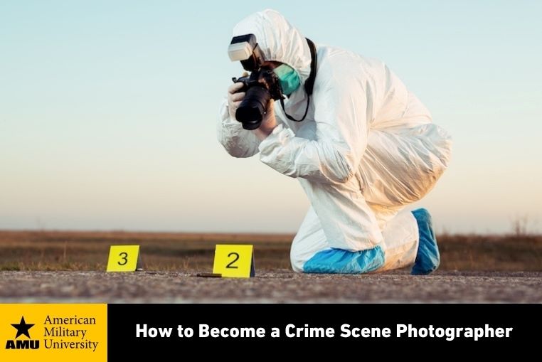 crime scene photographer with camera