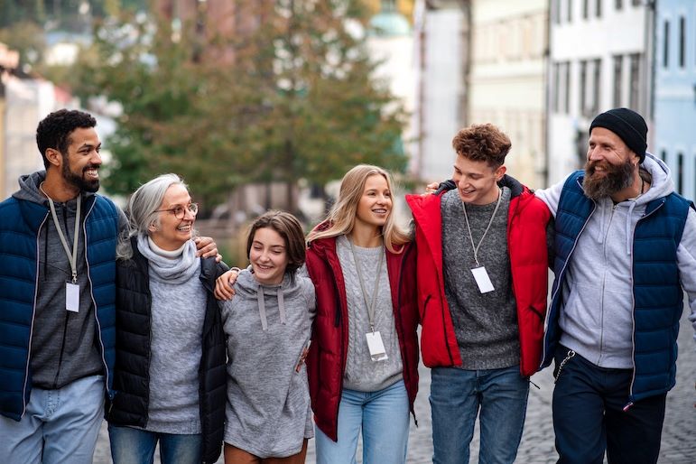 group of people in social setting