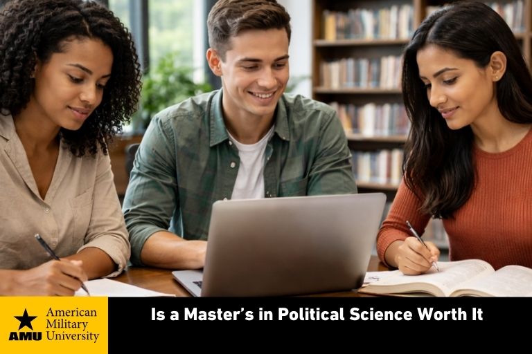 political science master's students studying