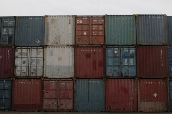 supply chain management cargo containers on ship