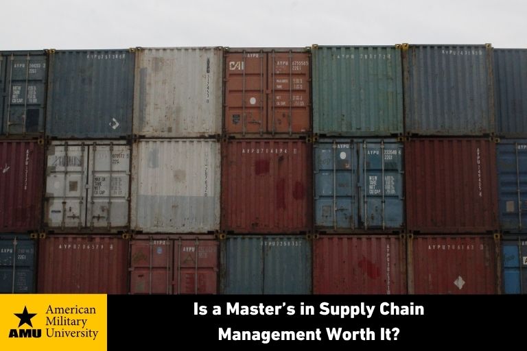 is-a-masters-in-supply-chain-worth-it supply chain management cargo containers on ship