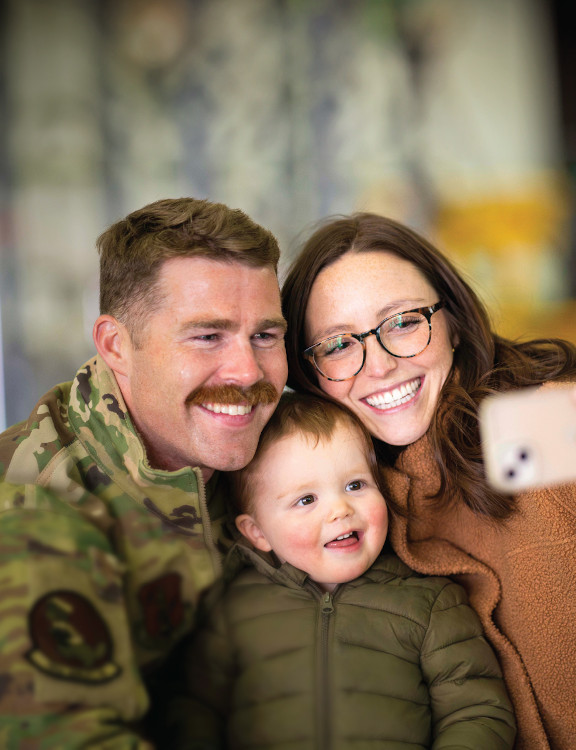 Military family smiling
