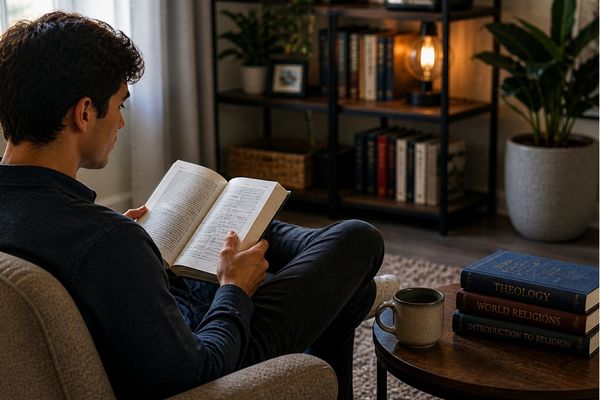 student studying theology