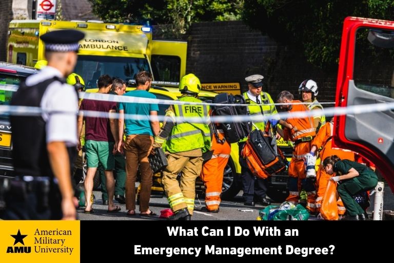 emergency management degree graduates working on scene