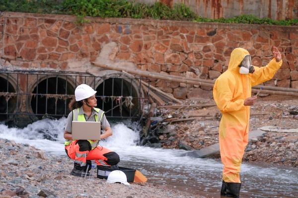 environmental science degree students in the field