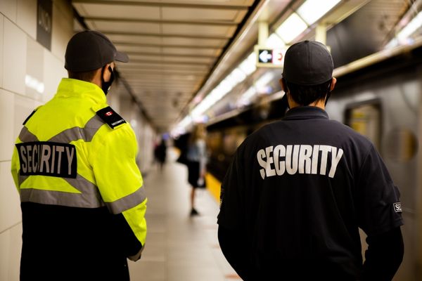 homeland security professionals in subway