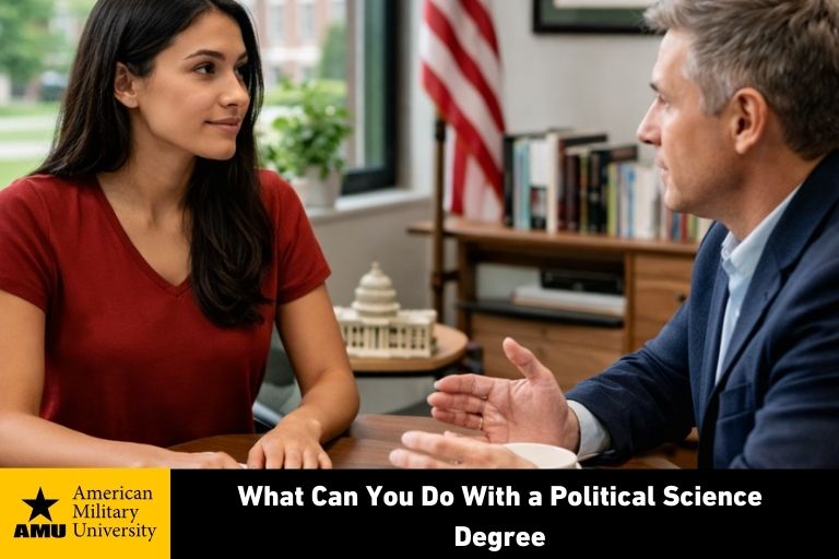 political science degree student interviewing legislator