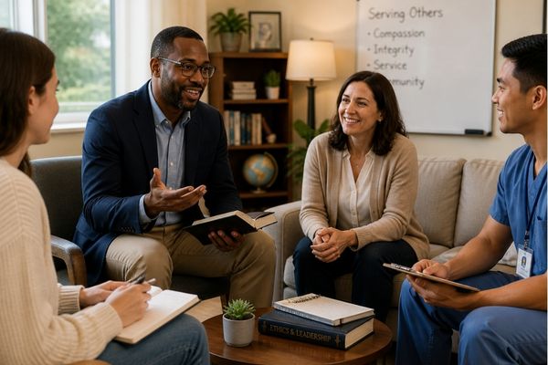 religion students having a discussion