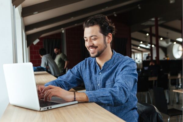 counterintelligence professional on laptop