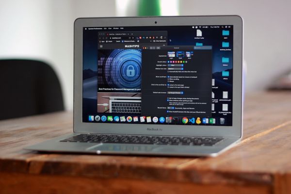 cybersecurity program on laptop screen