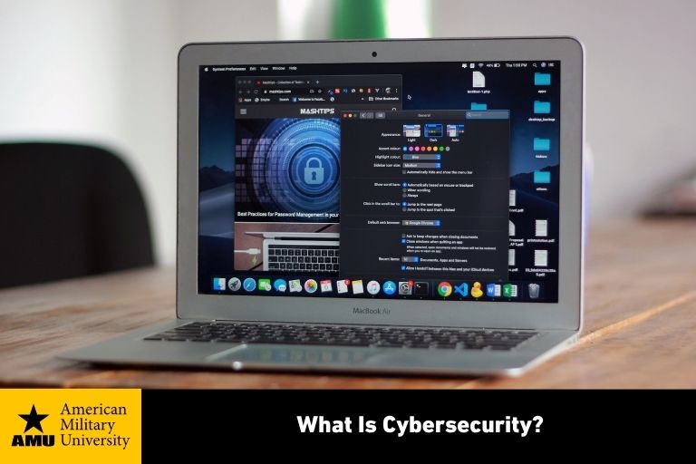 cybersecurity program on laptop screen