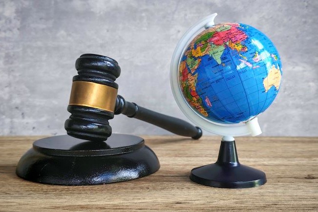 gavel and globe