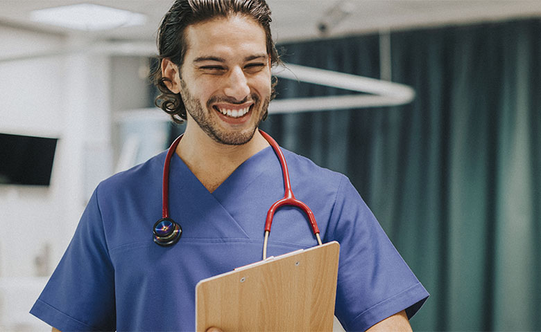male nurse smiling